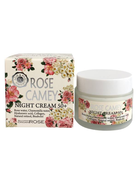 Нічний крем ROSE CAMEY®  NIGHT CREAM 50+ , 50 ml    ROSE CAMEY®  НІЧНИЙ КРЕМ ДЛЯ ОБЛИЧЧЯ 50+, 50 мл