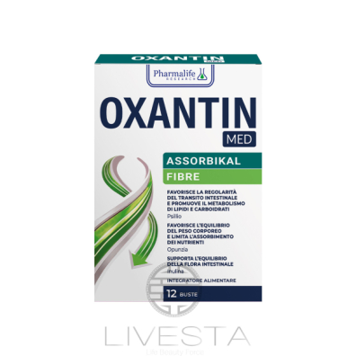Дієтична добавка з клітковиною для нормалізації маси тіла Oxantin " ASSORBIKAL FIBRE ", 12 саше по 7,4 г, ІТАЛІЯ